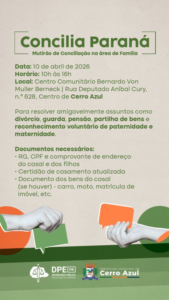 Mutirão Concilia Paraná Chega a Cerro Azul para Resolver Questões Familiares